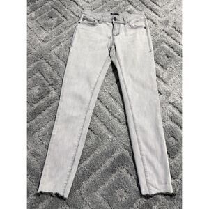 Dear John Size 26 Denim Jeans Joyrich Comfort Skinny Gray Raw Hem